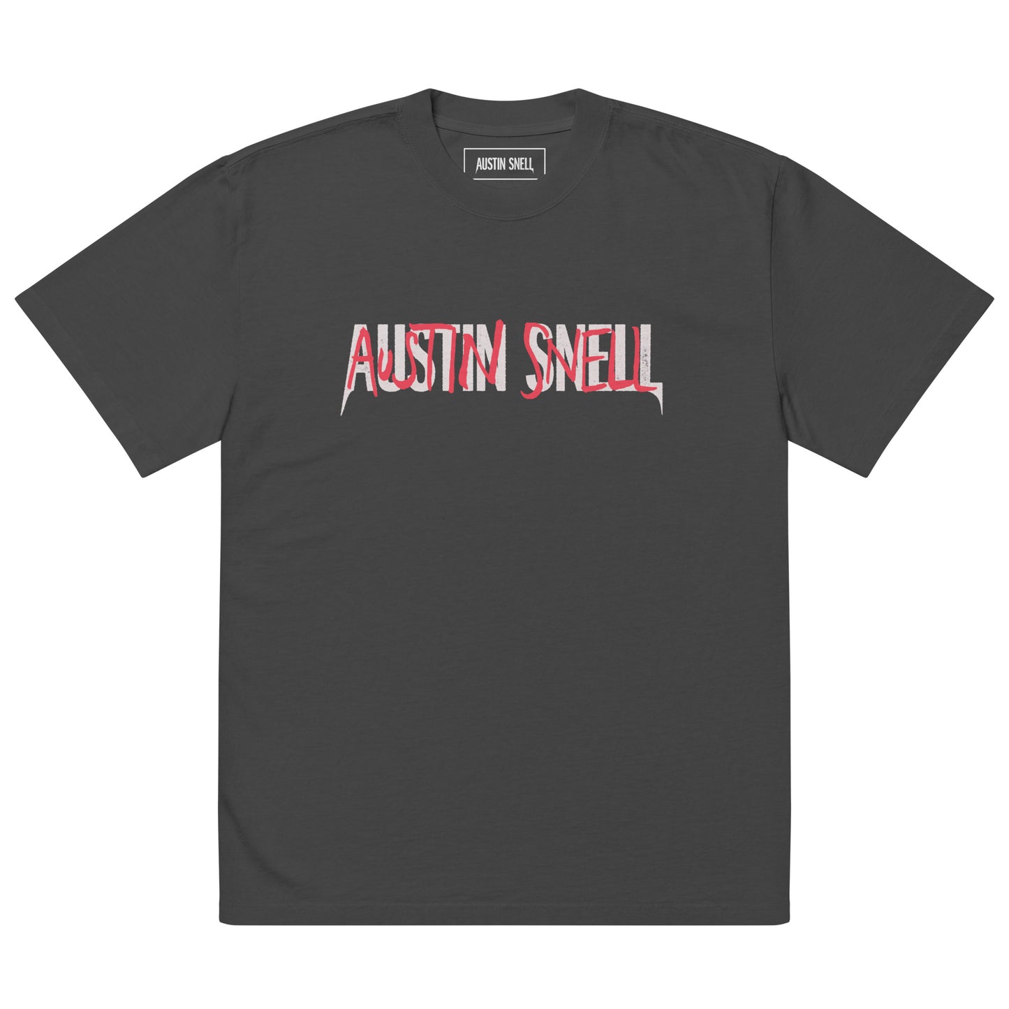 Faded Black Oversized Graffiti T-Shirt
